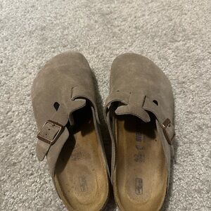 Birkenstock Taupe Suede Loafers